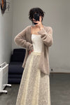 SWAYING/KNIT Seamless Mohair Suit SW211SZ32 Camel PS16